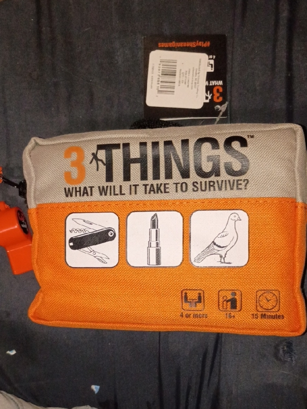 3 Things  What Will It Take To Survive Orange and Gray Survival Game